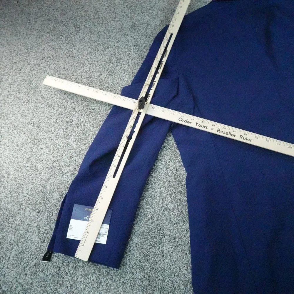 NEW Stafford Blazer Mens 50R Blue Unstructured Seersucker Sport Coat Suit Jacket